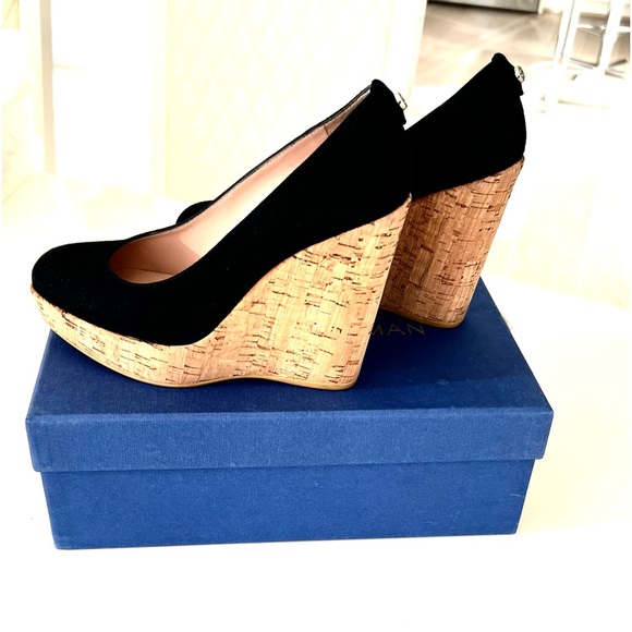 Stuart Weitzman Corkswoon Suede Wedge Size 6 - Picture 7 of 16